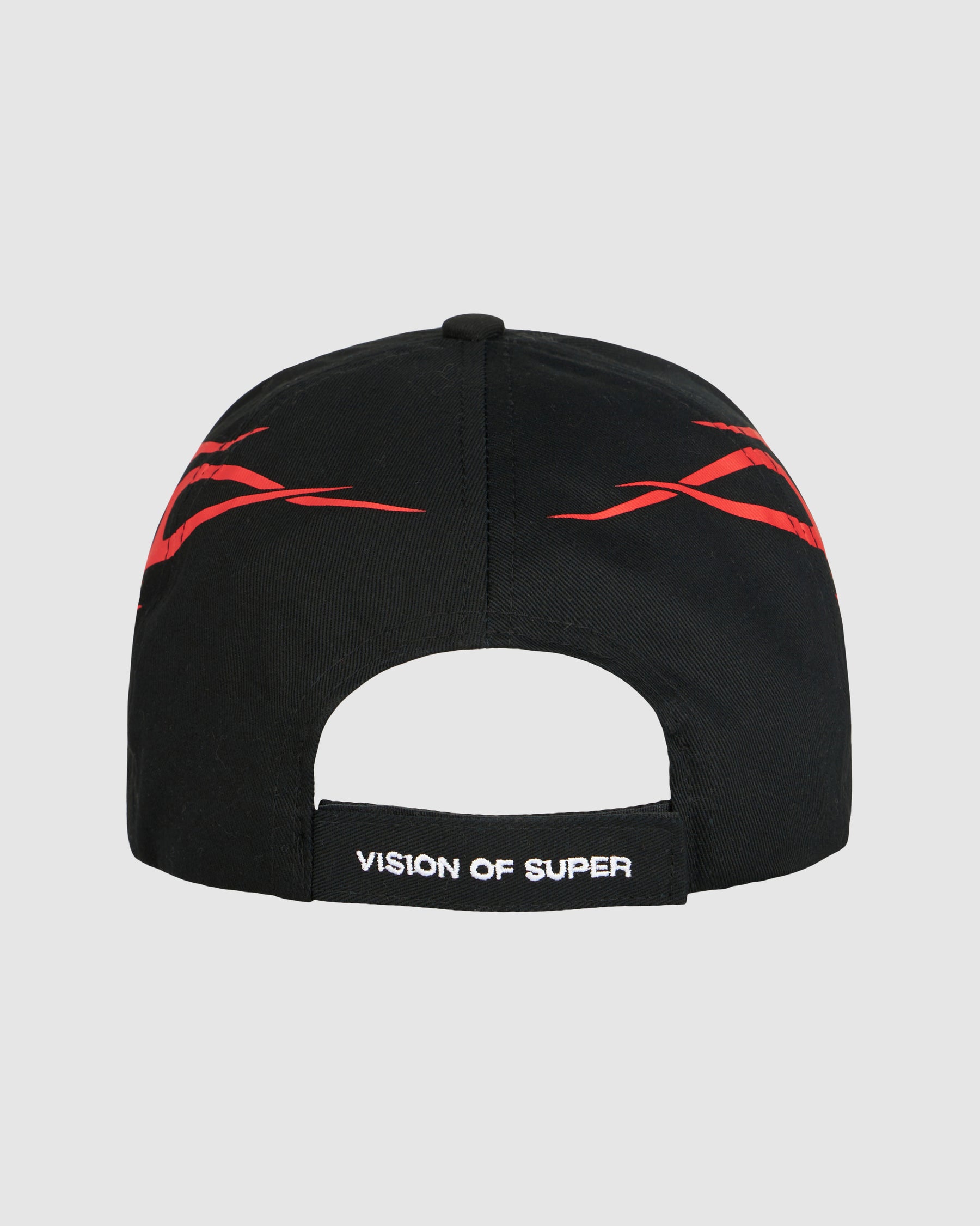 VISION OF SUPER BLACK CAP WITH RED TRIBAL PRINT