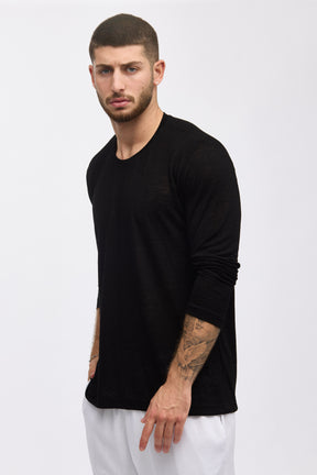 Crew Milano Relaxed Linen Long Sleeve T-Shirt