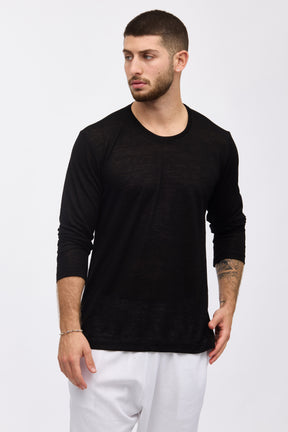 Crew Milano Relaxed Linen Long Sleeve T-Shirt