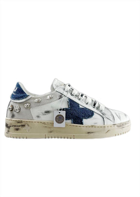 MCU Women Blue low-top Sneakers Swarovski Stones