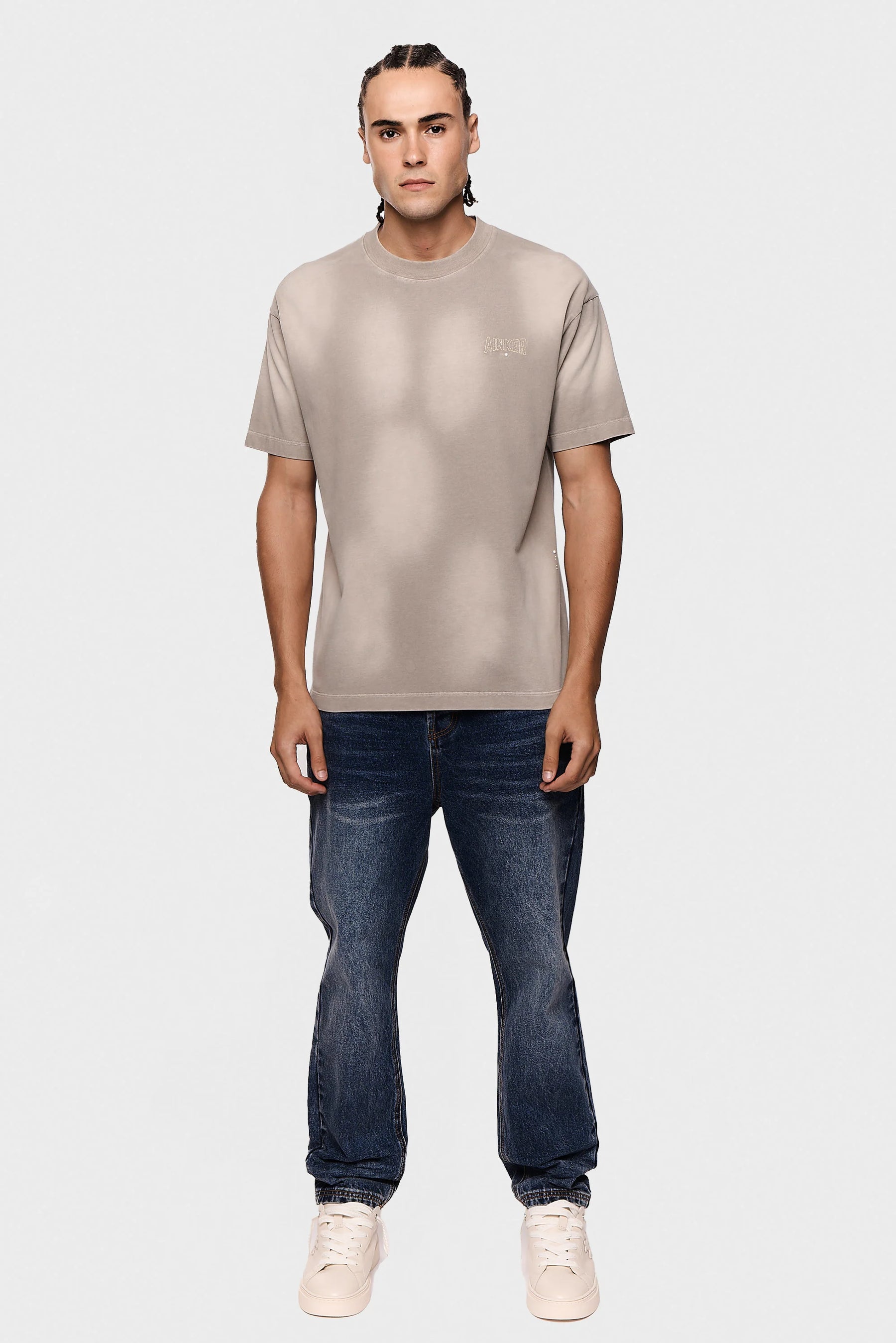 Ainker Cotton Wash 717 Off White T-Shirt