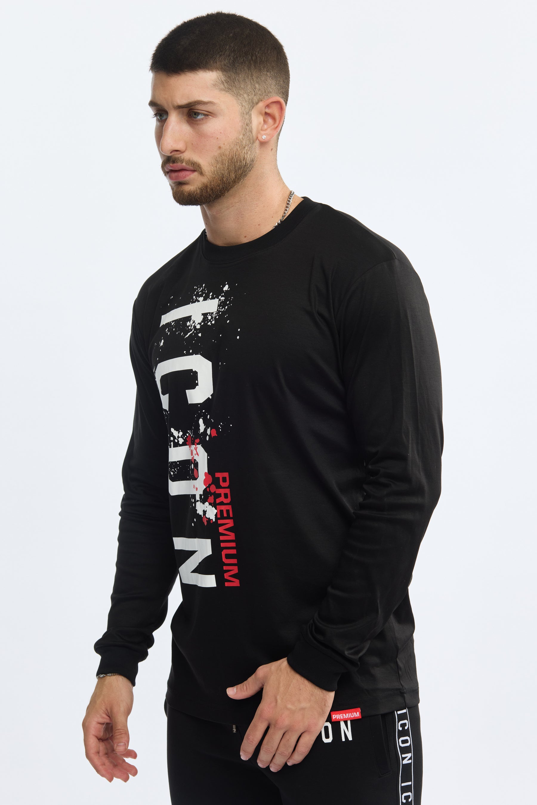 ICON Premium Long Sleeve T-Shirt Logo Slim Fit