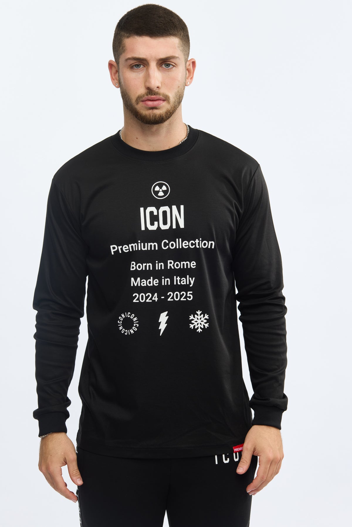 ICON Premium Long Sleeve T-Shirt Logo Slim Fit