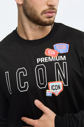 ICON Premium Long Sleeve T-Shirt Logo Slim Fit