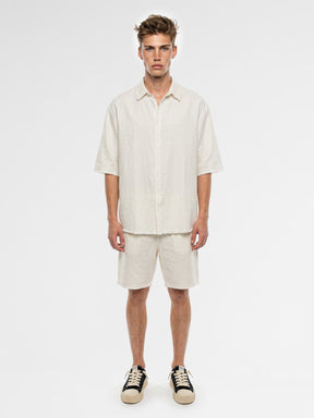 CREW Milano "Mykonos" Linen Set Shirt/Pants Off-White