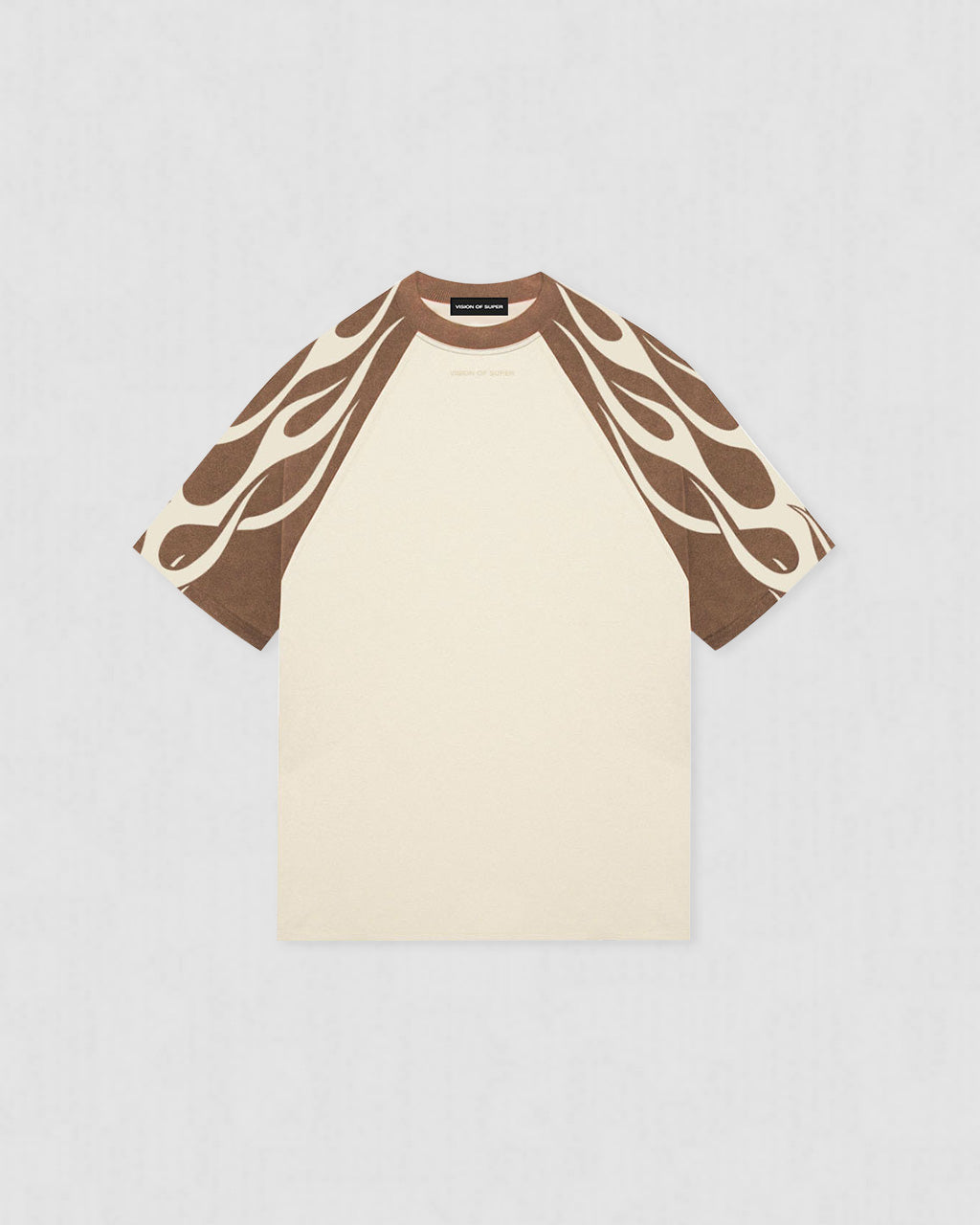 VISION OF SUPER WHITE T-SHIRT WITH TERRACOTTA FLAMES