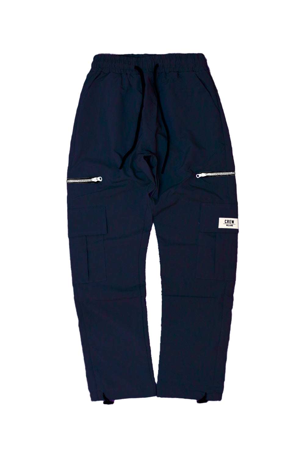 CREW Dark Blue Cargo Pants Zipper Lace