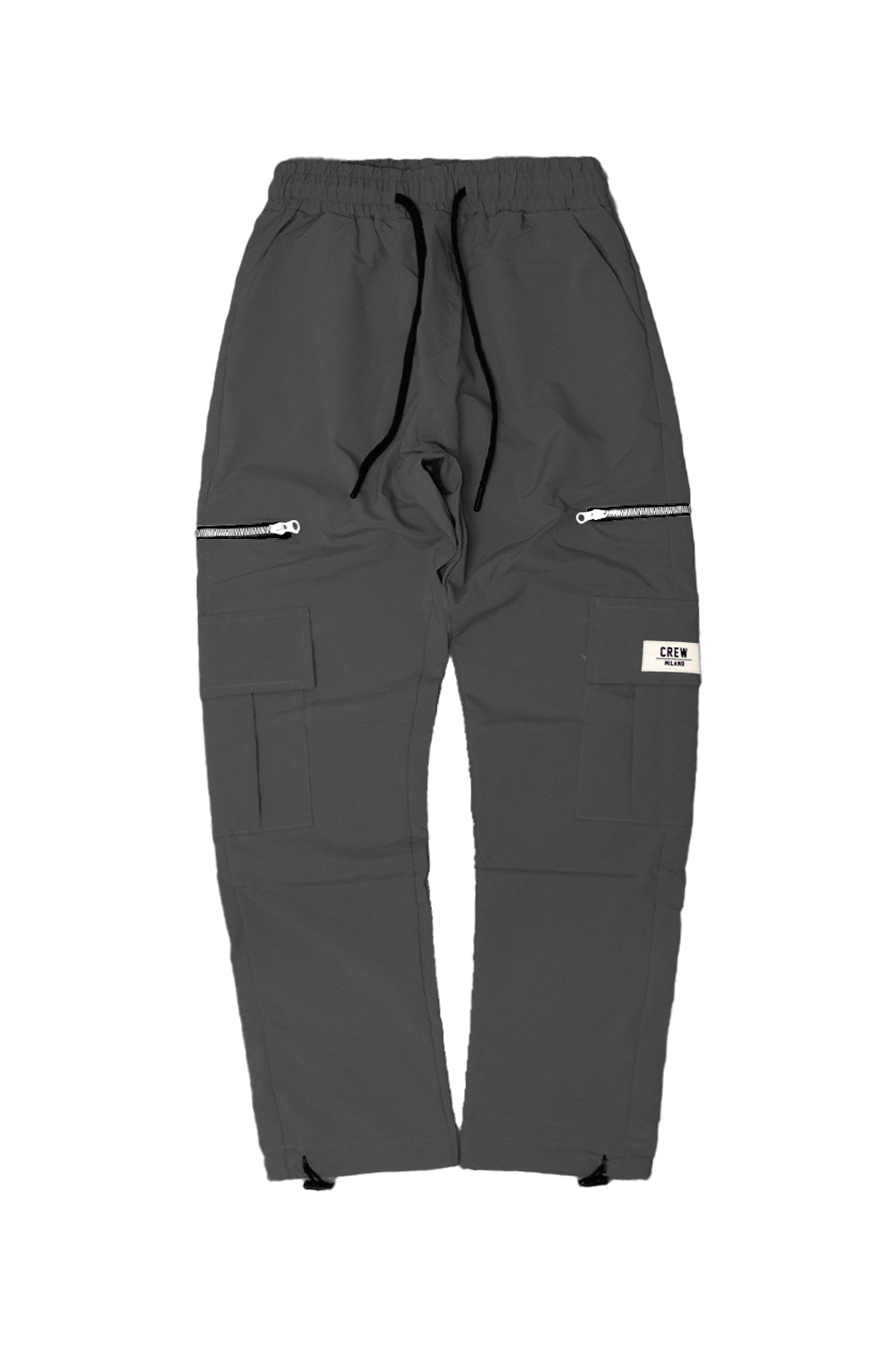 CREW Dark Gray Cargo Pants Zipper Lace