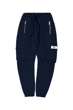 CREW Dark Blue Cargo Pants Zipper Rubber