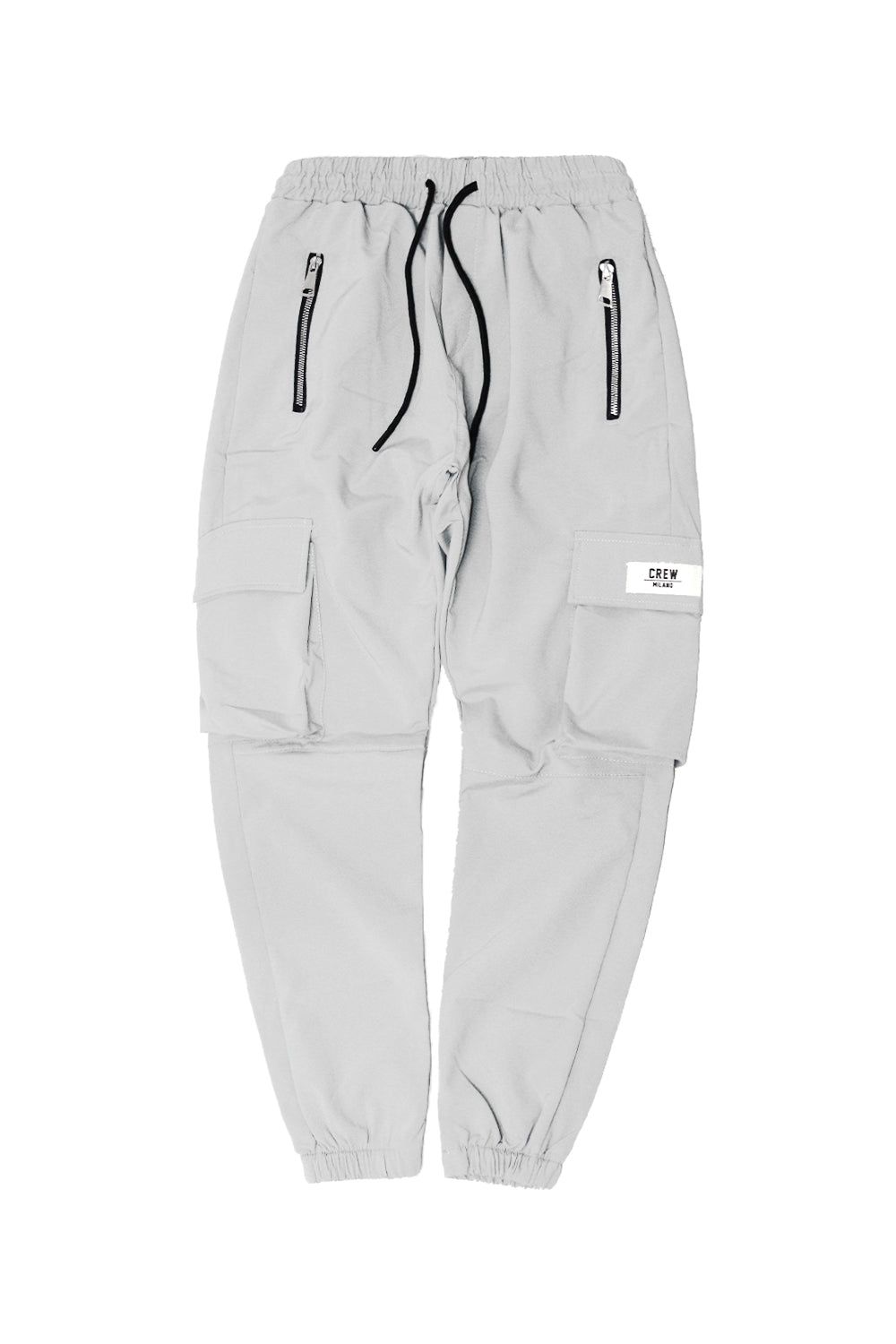 CREW Light Gray Cargo Pants Zipper Rubber