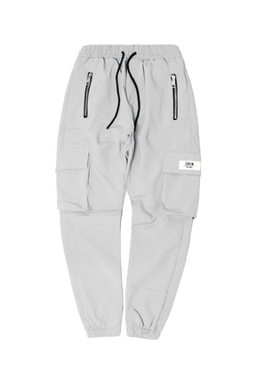 CREW Light Gray Cargo Pants Zipper Rubber