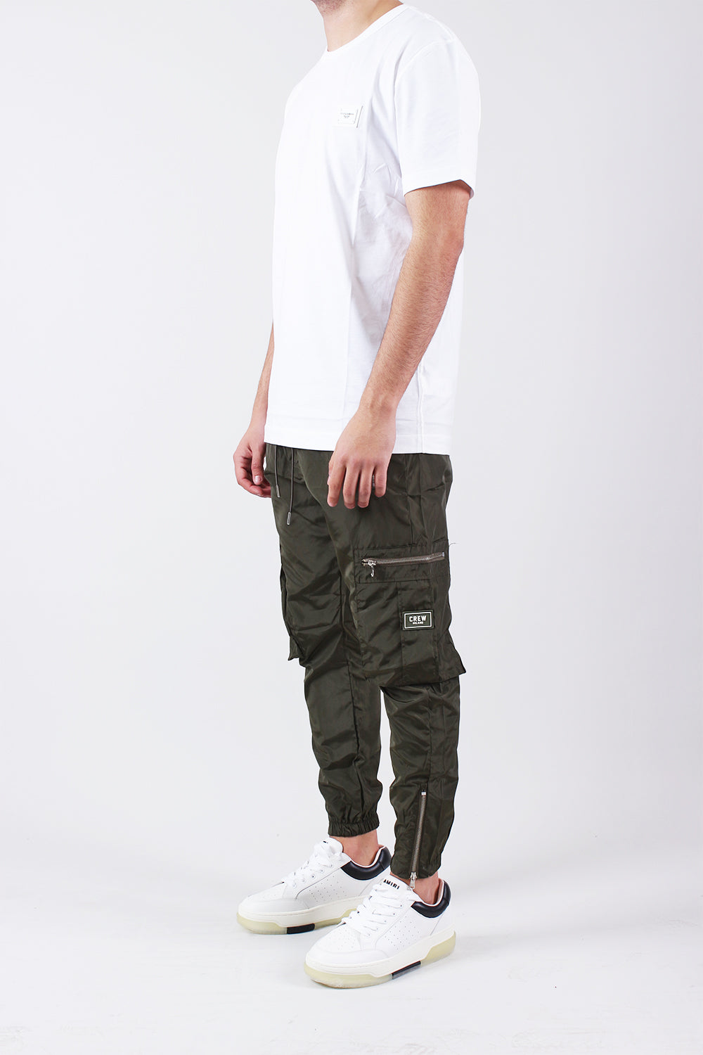 CREW Duo Premium Pockets Cargo Pants Green Olive