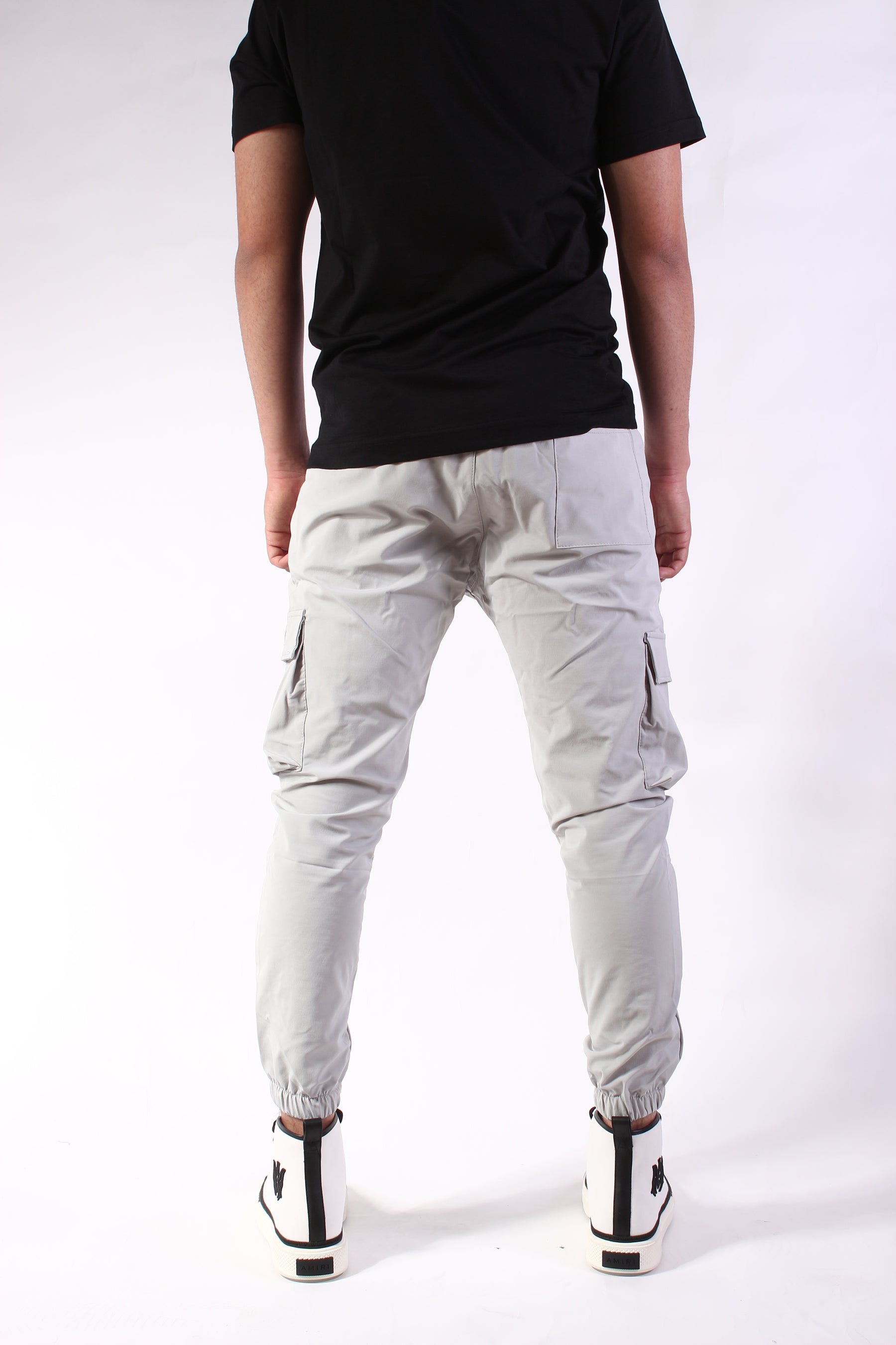 CREW Light Gray Cargo Pants Zipper Rubber