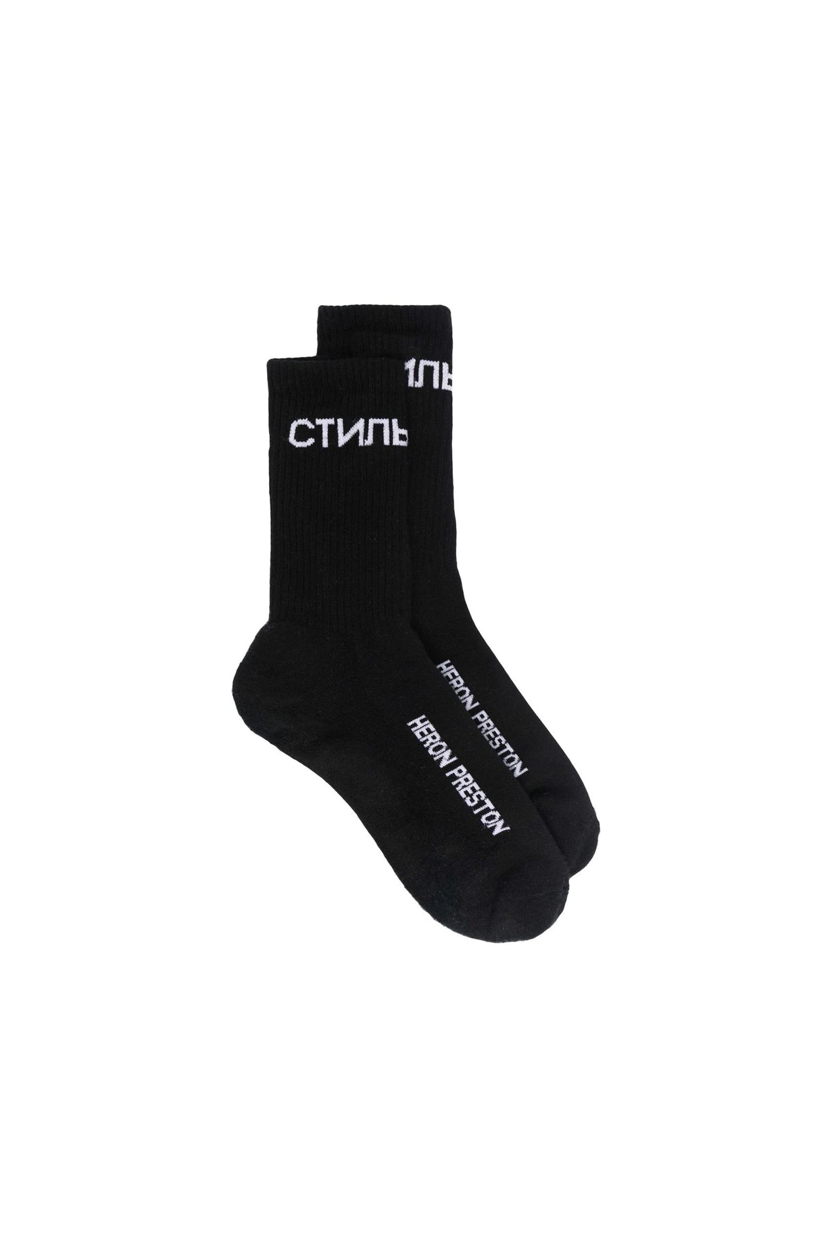 Heron Preston logo-print cotton socks black