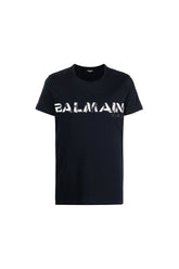 Balmain Blue T-Shirt Graphic Logo Print