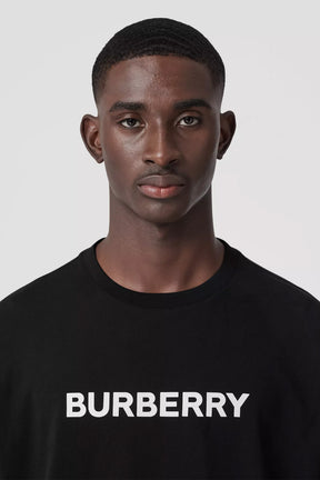 Burberry Logo Print Cotton Oversized T-shirt black