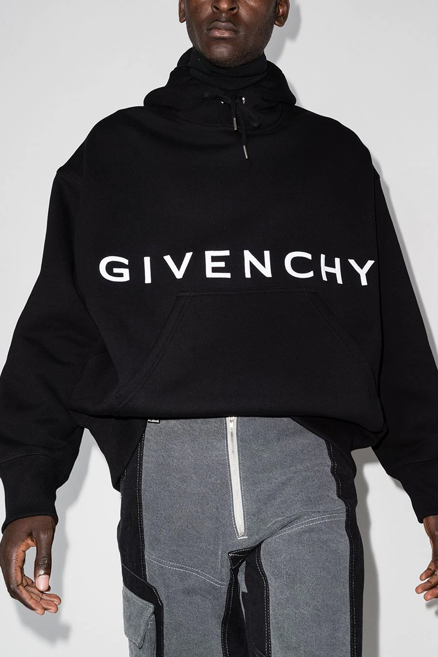 Givenchy front logo heavy brushed hoodie sweatshirt