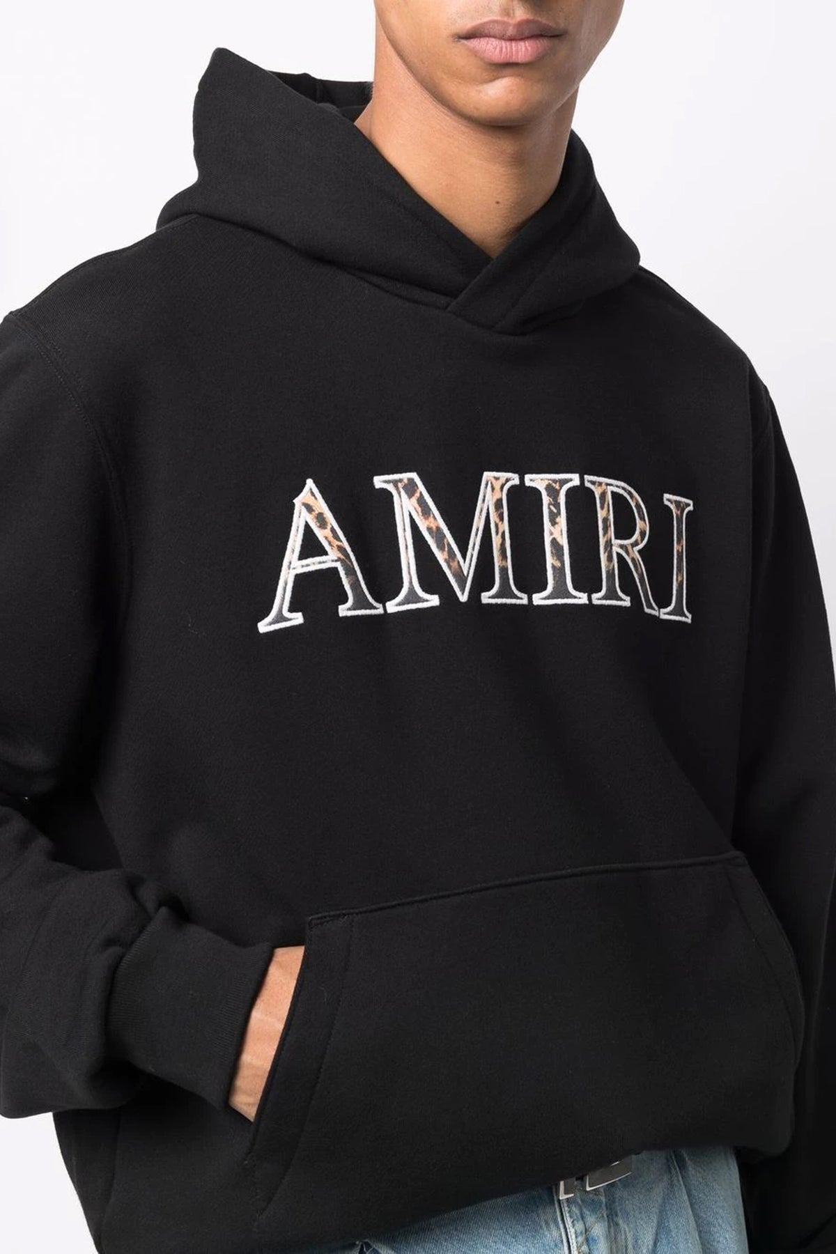 AMIRI embroidered leopard logo hoodie