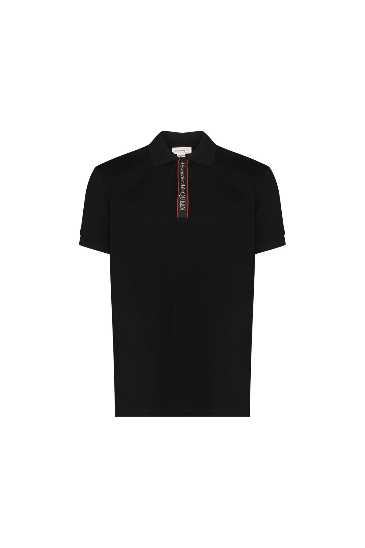 Alexander McQueen logo-tape short-sleeve polo shirt