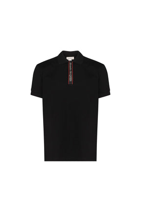 Alexander McQueen logo-tape short-sleeve polo shirt