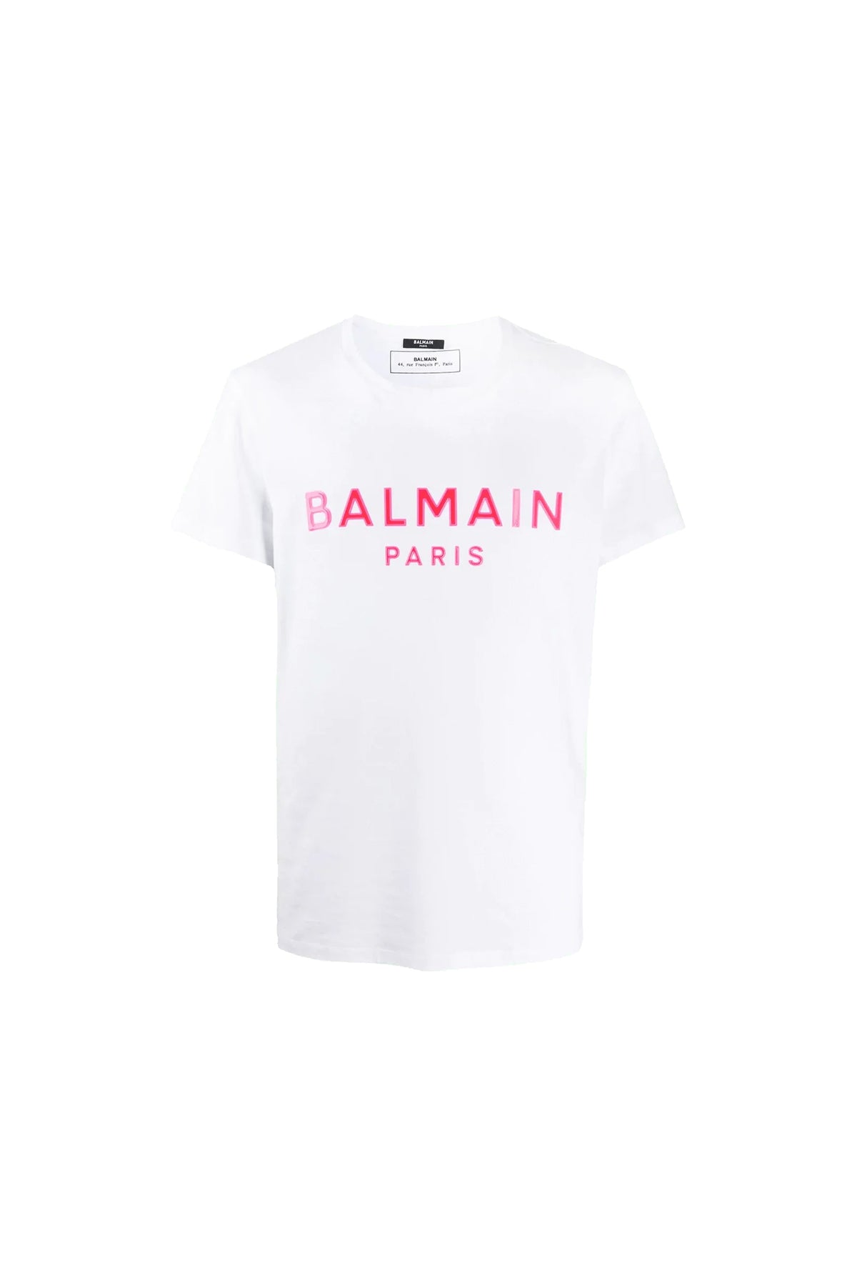 Balmain White/Pink Logo T-Shirt