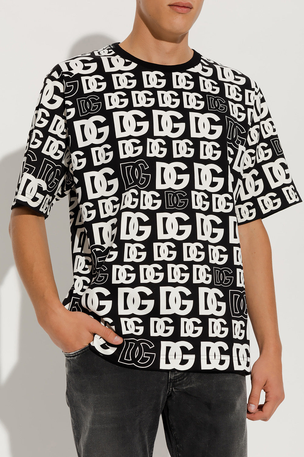 DOLCE & GABBANA all-over DG logo-print T-shirt