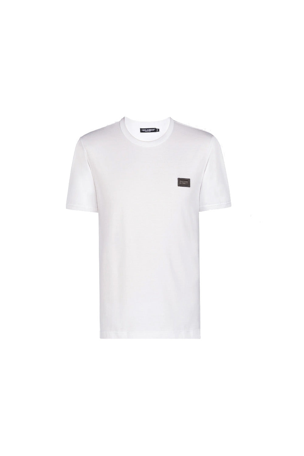 DOLCE & GABBANA T-shirt In Cotton With Plate In White