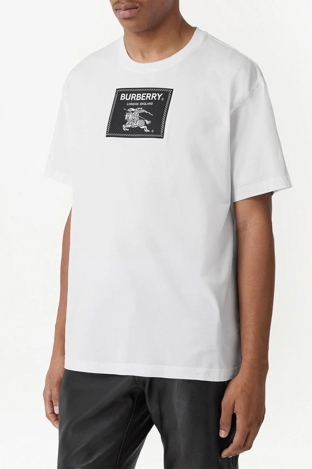 Burberry logo-patch cotton T-shirt white