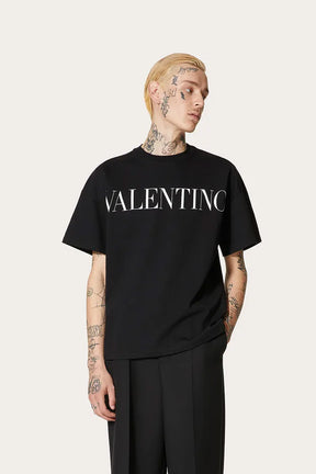 Valentino COTTON T-SHIRT WITH VALENTINO PRINT