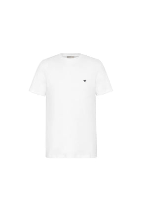 DIOR T-SHIRT WITH BEE EMBROIDERY WHITE