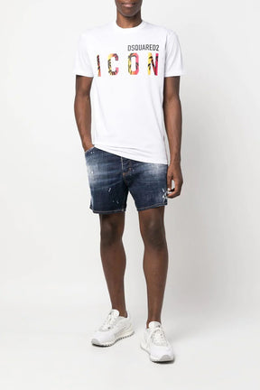 Dsquared2 Icon tropical logo-print T-shirt white
