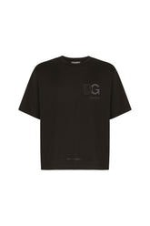 Dolce & Gabbana logo-embossed Black cotton T-shirt