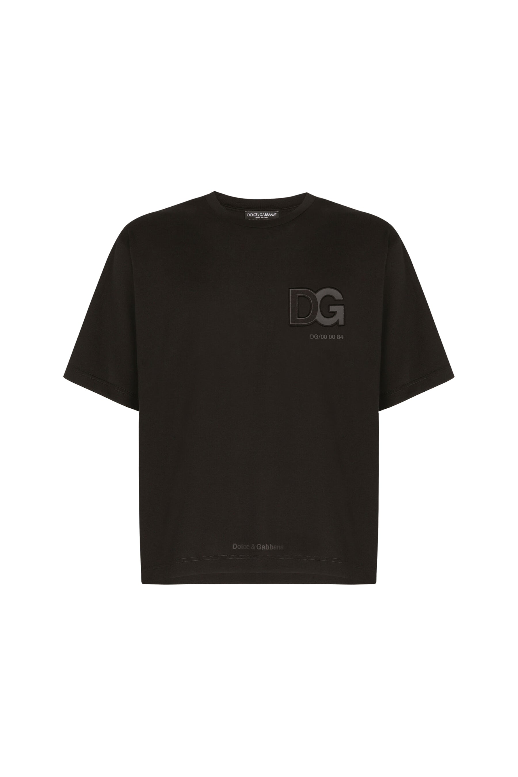 Dolce & Gabbana logo-embossed Black cotton T-shirt