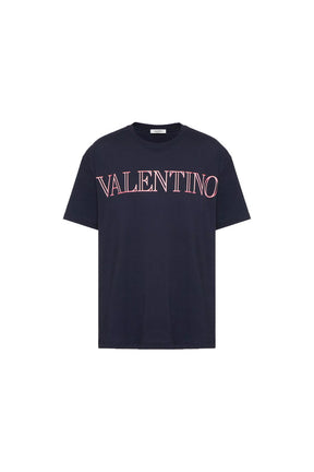 Valentino T-SHIRT WITH VALENTINO NEON UNIVERSE PRINT