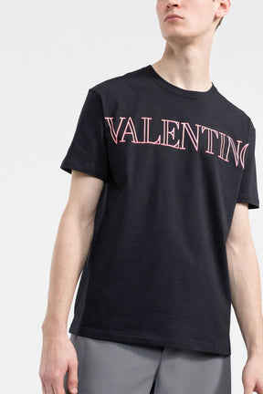 Valentino T-SHIRT WITH VALENTINO NEON UNIVERSE PRINT