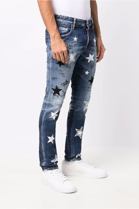 Dsquared2 slogan-print slim-fit jeans