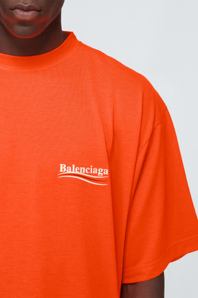 Balenciaga Men's Orange Political Campaign Large-fit T-shirt