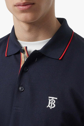 Burberry Icon Stripe Placket Cotton Piqué Polo Shirt