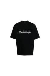 Balenciaga logo print distressed-finish T-shirt Black