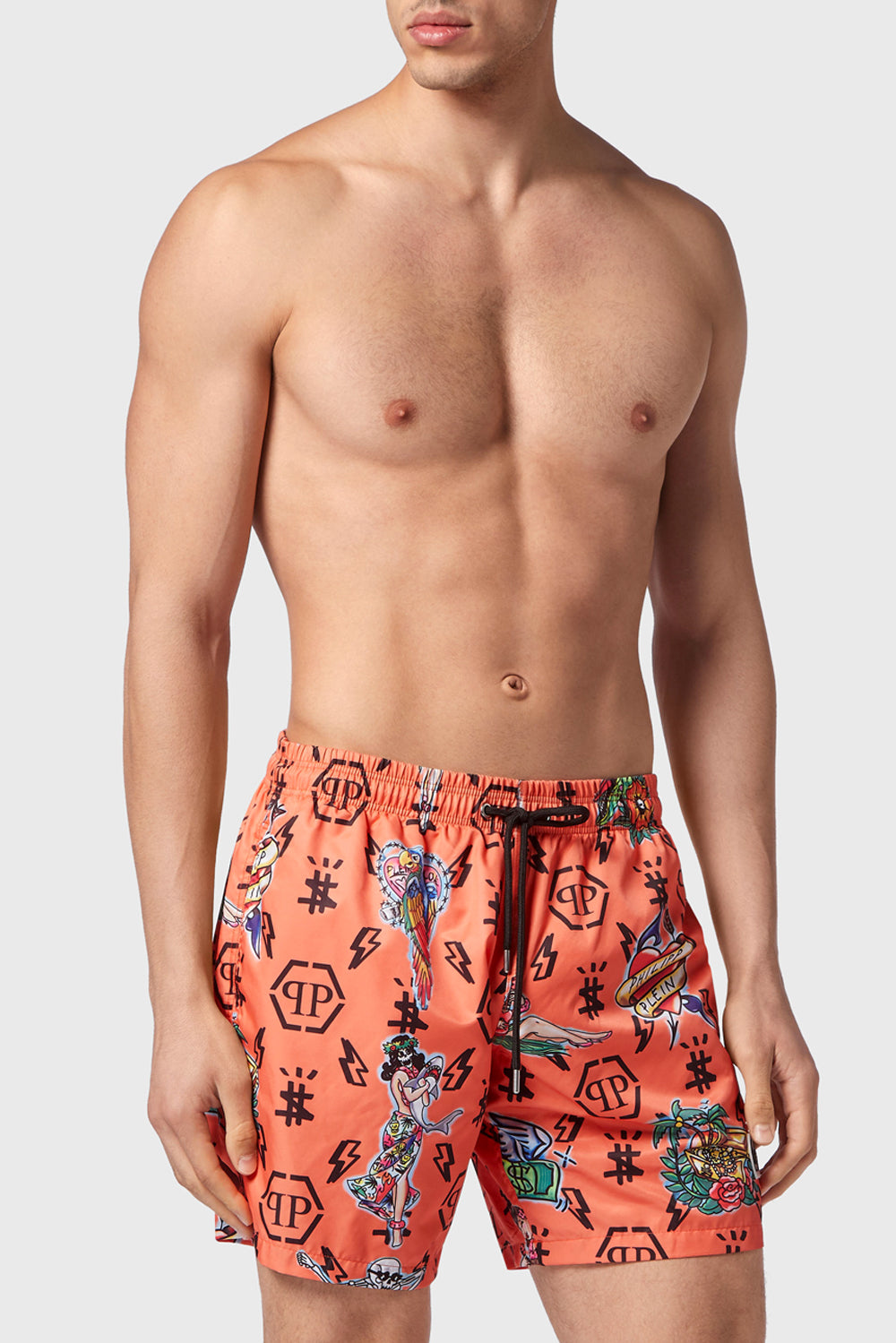 Philipp Plein Hawaii logo-print Swim Trunks