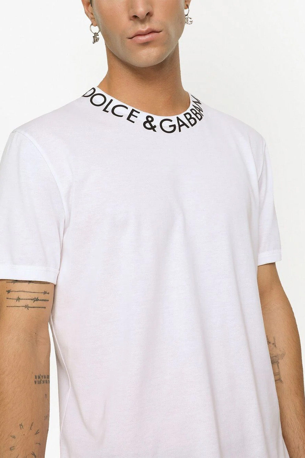 Dolce & Gabbana logo-print neckline T-shirt white