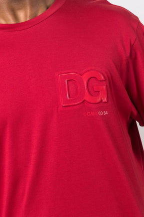 Dolce & Gabbana logo-embossed Red cotton T-shirt