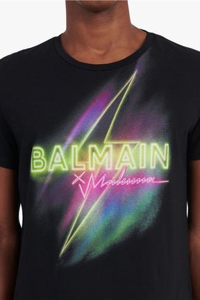 Balmain Black Graphic Logo T-Shirt