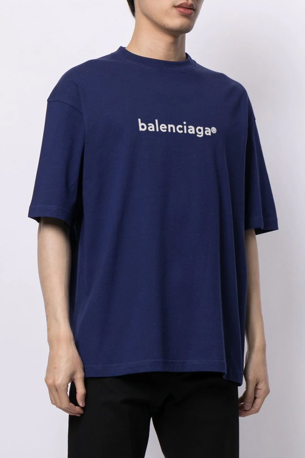 Balenciaga logo-print T-shirt Oversized Purple