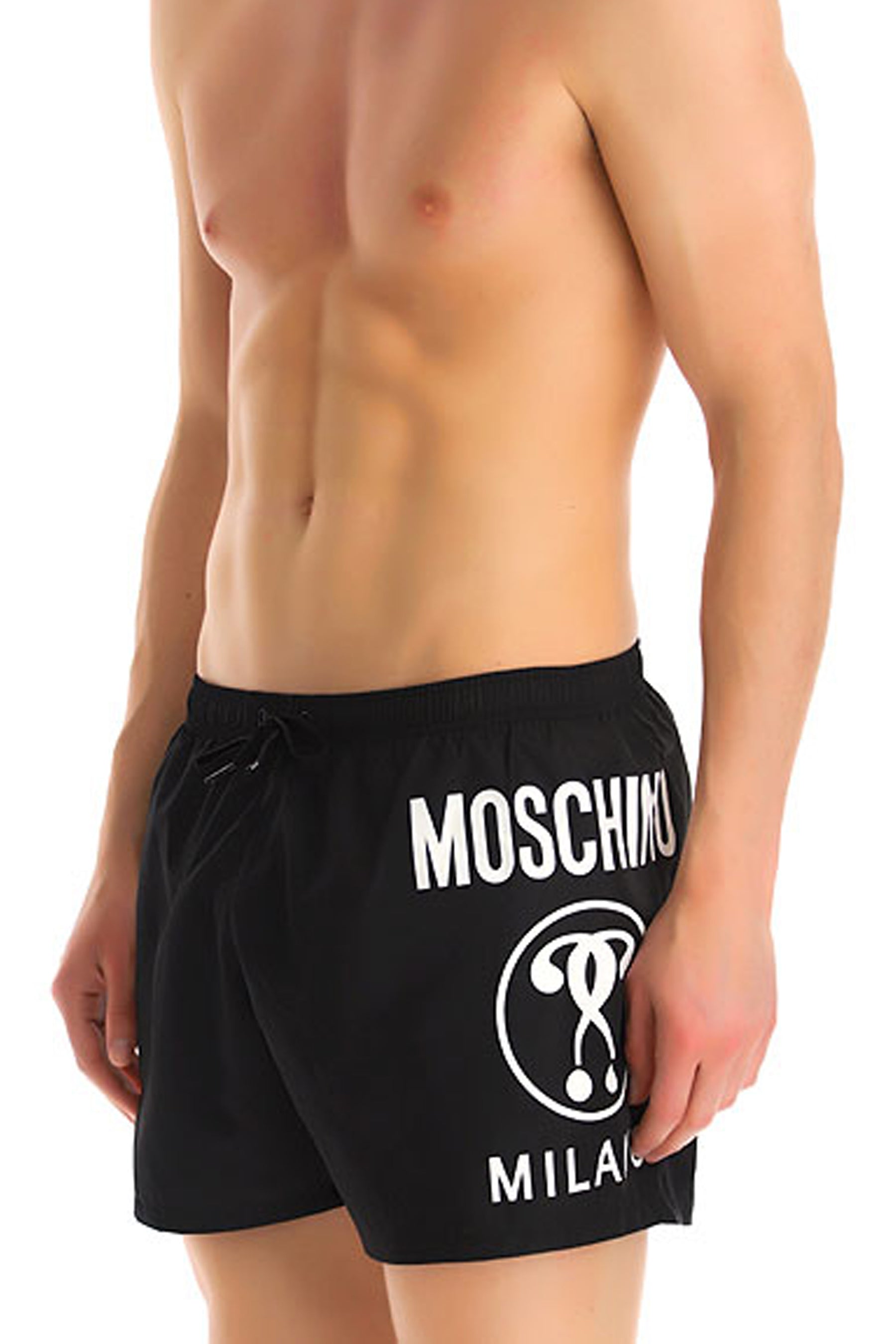 Moschino double question mark swimming shorts