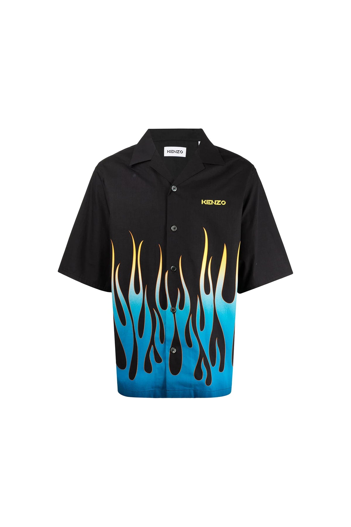 Kenzo flame-print branded short-sleeve shirt