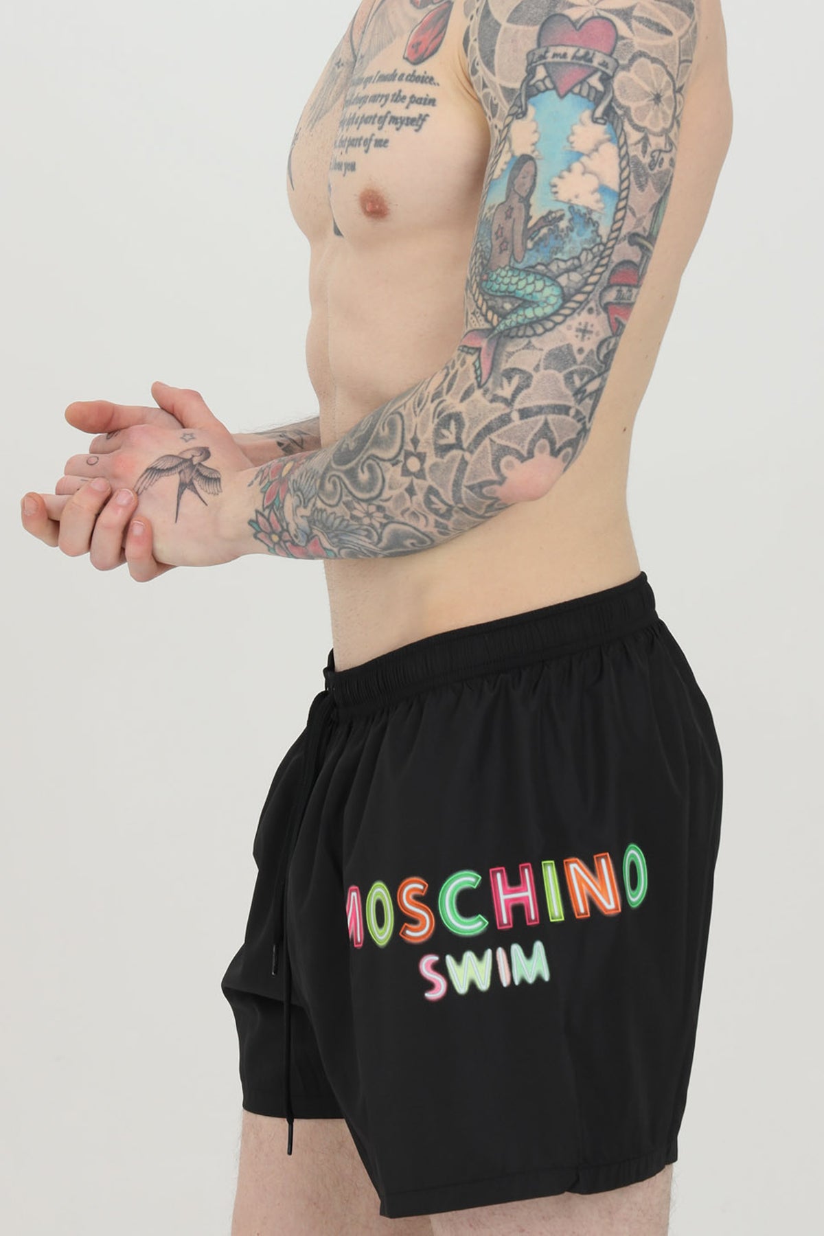 Moschino logo colorful print swimming shorts