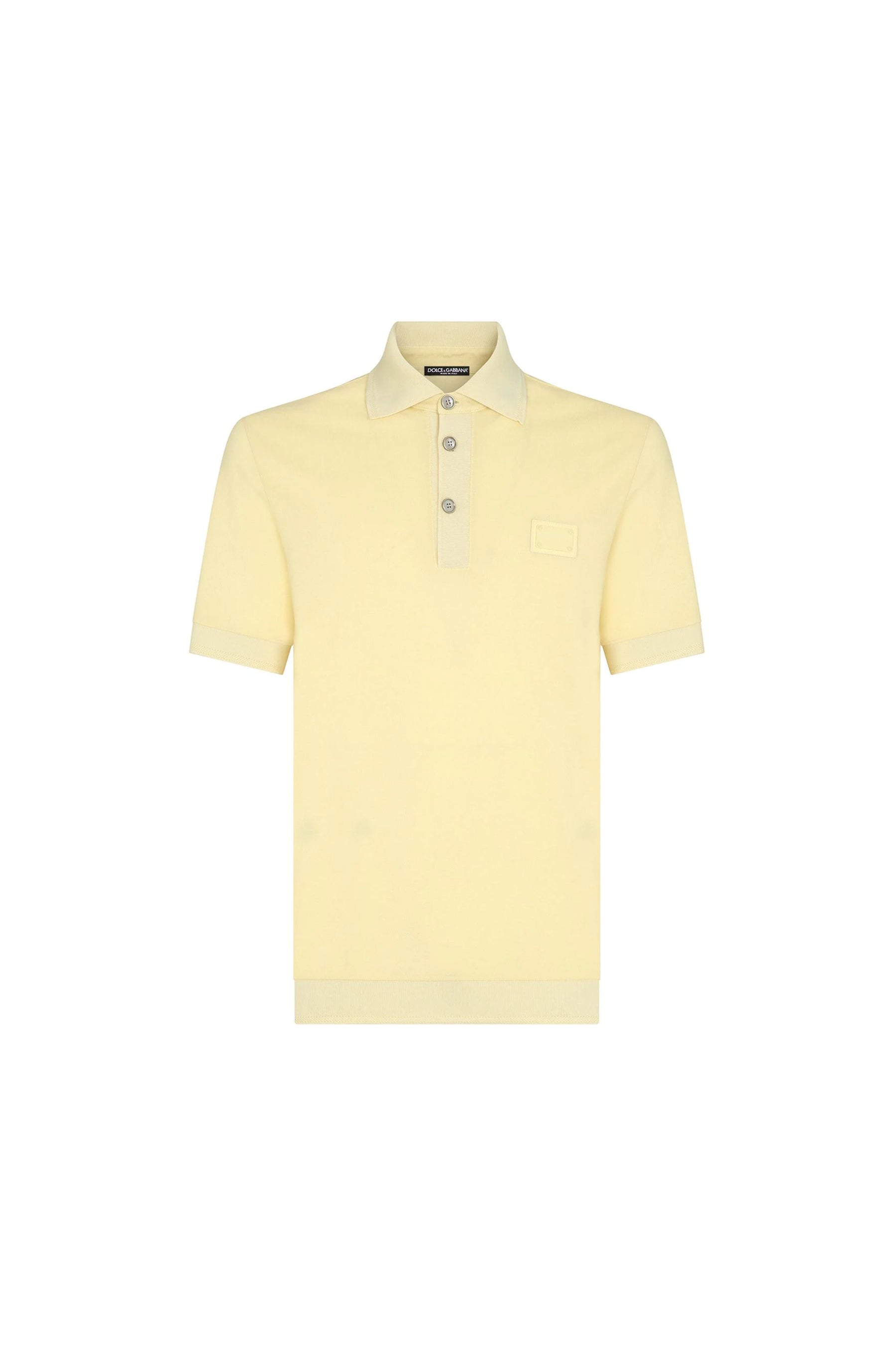 Dolce & Gabbana Yellow logo-patch polo shirt
