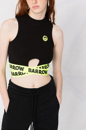BARROW logo-tape cropped tank top