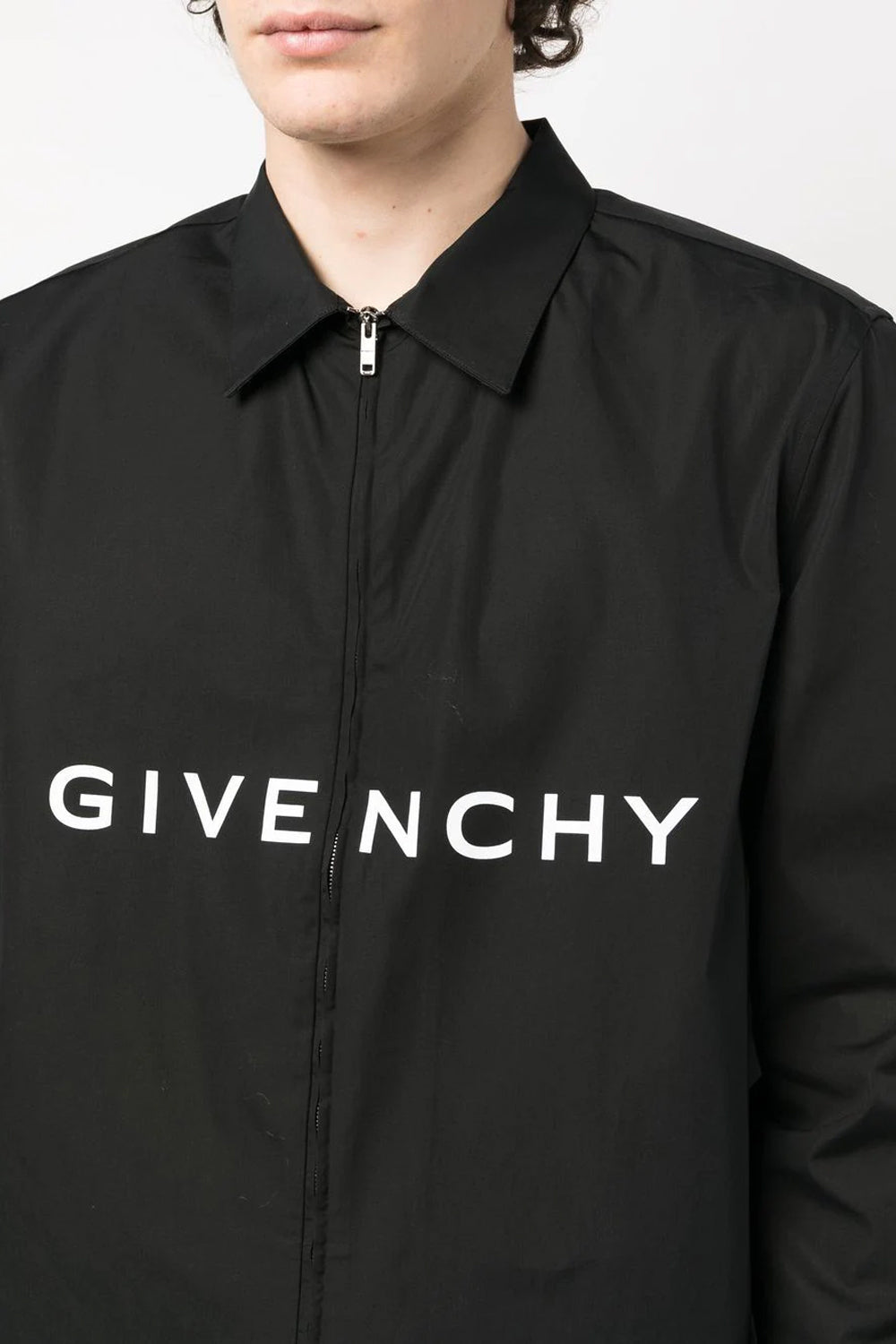 Givenchy zip-up logo-print shirt